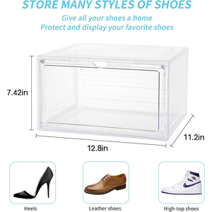 Caja de Almacenamiento Plegable Multifuncional de Acrílico Transparente, con Logotipo Personalizado, Puerta Magnética Lateral, Exhibidor de Zapatos - Product Image 4