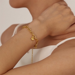 Popular Stainless Steel Unisex Casual/Sporty Gold Plated Starfish <b>Shell</b> Beach <b>Bracelet</b> - Product Image 3