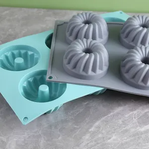 In Stock 6 Cavity Silicone Donut Baking Pan Cake Decorating Tools Cake Cookies Molde De Silicone Macaron Color Baking Mold