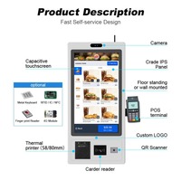 Kiosque de commande rapide en libre-service 21,5 pouces le plus vendu avec code QR Android pour laverie automatique et parking, sur pied