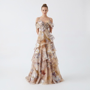Abito <span class=keywords><strong>da</strong></span> sera glamour - Vestito in chiffon con linea vita naturale e perline a spina di pesce dal Guangdong - Product Image 4
