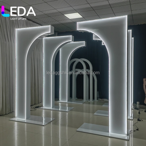 LEDA Hallway White LED Light Metal Stand Arch Stand Gate <b>Wedding</b> Decoration Arch <b>Frame</b> Gold <b>Wedding</b> Arch Stand Set - Product Image 6