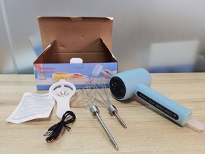 Batidora de Huevos Eléctrica Inalámbrica con 2 Accesorios, Batidora Manual Multifuncional para Mezclar Galletas y Masa, Incluye Botón de Expulsión - Product Image 6