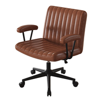 Chaise de bureau en PU de style nordique, coussin durable, hauteur réglable, cadre en acier rotatif, poste de travail ergonomique pour ordinateur à domicile