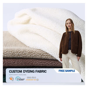 Fábrica al por mayor en Stock de dos caras Jacquard Sherpa Fleece tejido de punto Suede Bonded Sherpa para sudaderas con capucha - Product Image 2