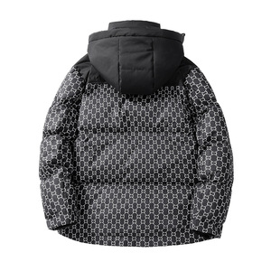 Veste pour homme de haute qualité sur mesure, taille plus, jacquard, imperméable, coupe-vent, épaisse, chaude, avec doublure en coton, pour une utilisation en extérieur en hiver - Product Image 4