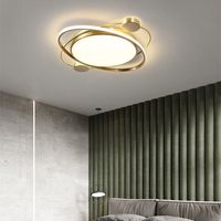 Salon Noir Blanc Or 50CM 60CM LED Plafonniers Ronds Modernes