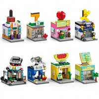 Juego de Bloques de Construcción Montessori, Juguete de Ensamblaje de Piezas Grandes, Modelo de Tienda de Ciudad Colorida para Niños