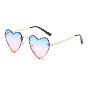 Heart Shaped Sunglasses Metal <b>Frame</b> <b>Black</b> UV400 Protection Women's Fashion Accessories - Product Image 3