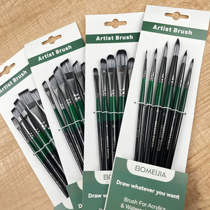 BOMEIJIA spazzole per artisti all'ingrosso 6 pz in Nylon per capelli in alluminio puntale in legno pennello per pittura - Product Image 2