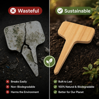Étiquettes de plantes en PVC imperméables en forme de T, marqueurs de jardin en plastique durables, étiquettes de pépinière réutilisables pour semis, vente en gros