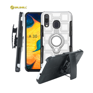 Étui de téléphone hybride 3 en 1 avec <span class=keywords><strong>coque</strong></span> <span class=keywords><strong>rigide</strong></span>, béquille, clip ceinture, protection PC et TPU pour <span class=keywords><strong>Samsung</strong></span> A30 avec support voiture - Product Image 2