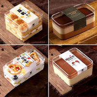 Boîtes en Plastique Populaires en Acrylique Transparent pour Biscuits, Pâtisseries Carrées, Tiramisu et Gâteaux