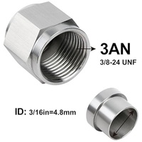 Raccord à écrou femelle AN3 en acier inoxydable AoMei Racing Spec, classe 4, autobloquant, poli, anodisé dur, noir/rouge/argent