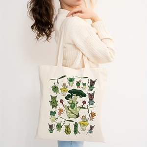 Bolsa de Mano Extra Grande de Lona con Diseño <span class=keywords><strong>Korok</strong></span>, Personalizada, para Viaje, Reutilizable, para Compras, con Impresión Personalizada para Mujer - Product Image 1