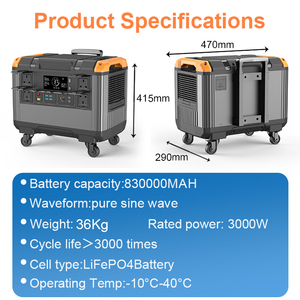 3000W Portable <b>Power</b> Station with External Battery & Car Charging 400W <b>Solar</b> Panel <b>Solar</b> System <b>Kit</b> for Camping & Off-Grid Use - Product Image 1