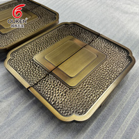 Nouvelle poignée de porte carrée chinoise en bronze martelé, finition antique, poignée de luxe pour villa, hôtel, porte d'entrée en verre