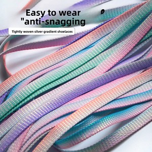 Cordones de Zapatos Personalizados con Degradado, Modelo HY-27, Planos, para AF1 <span class=keywords><strong>Air</strong></span> F One <span class=keywords><strong>AJ1</strong></span> Dunk, Zapatos Deportivos Casuales de Lona Blanca - Product Image 4