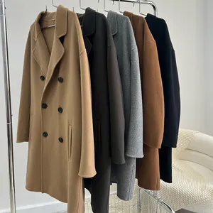 100% Wool Medium Length Men's Coat Men's Wool Coat With 6 Buttons Can Be Customized