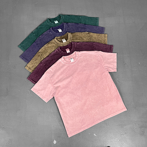 Camiseta Vintage con Efecto Desgastado y Lavado a la Nieve, Estilo Urbano, 100% Algodón, Tejido Sólido, Ecológico - Product Image 2