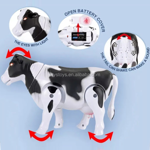 Batería para caminar vaca lechera sonidos realistas simulación vaca figura modelo para niños juguetes niños regalos - Product Image 4