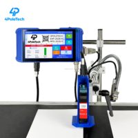 Mesin Pengkode Otomatis 4POLETECH 7 Inci 12.7mm 28 Bahasa, Printer Tanggal Kedaluwarsa, Printer Inkjet Online, Printer TIJ