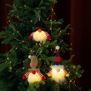 Pequeño Sombrero Rudolph Prellis, Adornos Navideños, Muñeco de Papá Noel Colgante con Cuernos, Estilo Sin Rostro Luminoso, Venta al por Mayor de Fábrica, Duende Brillante - Product Image 1