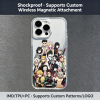 Coque de téléphone anti-rayures transparente à motif de groupe de personnages d'anime pour iPhone 17/15 Pro Max & Plus Series