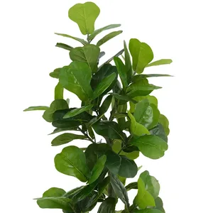 Oh Arts Plante artificielle Ficus Lyrata à grandes feuilles de 1,5 m de haut, faux figuier à feuilles de violon pour la décoration du salon et du patio - Product Image 3