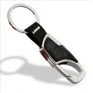 Porte-clés en métal personnalisé avec logo, porte-clés à suspendre à la ceinture, porte-clés pour homme, meilleur cadeau, porte-clés en cuir véritable grainé - Product Image 1
