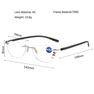 <span class=keywords><strong>Gafas</strong></span> <span class=keywords><strong>de</strong></span> Lectura para Mujer <span class=keywords><strong>de</strong></span> Diseño, <span class=keywords><strong>Gafas</strong></span> con Bloqueo <span class=keywords><strong>de</strong></span> <span class=keywords><strong>Luz</strong></span> <span class=keywords><strong>Azul</strong></span>, Montura Óptica sin Aro, <span class=keywords><strong>Gafas</strong></span> <span class=keywords><strong>de</strong></span> Lectura para Mujer - Product Image 3