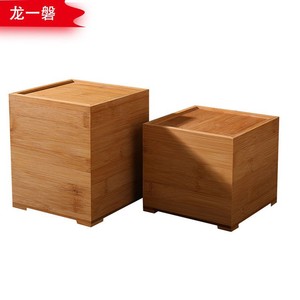 Caja de regalo de té de bambú cuadrada, amarilla, de madera, hecha a medida para almacenamiento de té - Product Image 2