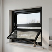 Fenêtre américaine à simple battant en aluminium avec verre Low-E et moustiquaire en fibre de verre pour cuisine et salle de bain modernes