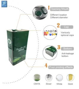 5L Olive Oil Tin Cans 5 Litre Metal Can Square Green Container