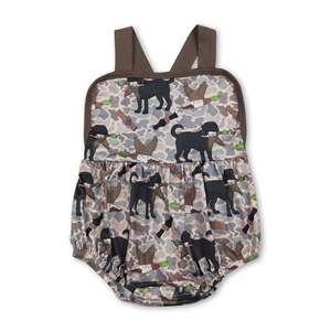 Western Style Baby Boy Hunting Romper Deer Duck <b>Dog</b> Camo Print Sleeveless Bodysuit - Product Image 2