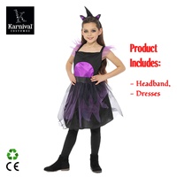 Costume d'unicorn pour enfants Halloween Echo, robe noire avec bandeau, fête de carnaval, cosplay, costume de film TV pour filles