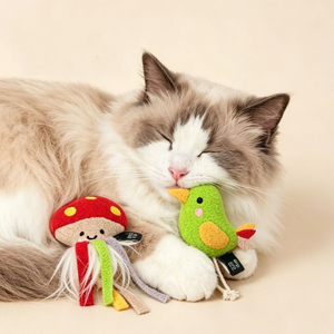 Jouet pour chat Minusone Fruit Design en forme de citron, pomme, avocat, banane, raisin, cerise, champignon, pour soulager l'anxiété des oiseaux, rembourré de catnip - Product Image 6