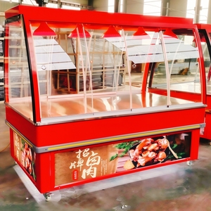Présentoir de <span class=keywords><strong>boucher</strong></span> commercial avec vitrine de viande avec système de rail suspendu et éclairage LED personnalisé pour épicerie fine de supermarché - Product Image 3