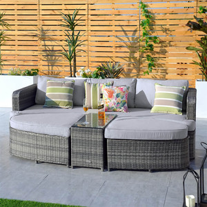 Ensembles modernes <span class=keywords><strong>de</strong></span> salle à manger d'extérieur et <span class=keywords><strong>de</strong></span> <span class=keywords><strong>jardin</strong></span> Chaise longue en rotin Ellipse Elise populaire grand lit <span class=keywords><strong>de</strong></span> repos <span class=keywords><strong>avec</strong></span> <span class=keywords><strong>housse</strong></span> en osier - Product Image 1