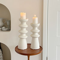 Supports de bougies en céramique de style nordique, décoration d'ambiance pour la maison, base de bougie d'aromathérapie, artisanat en céramique