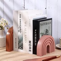 Étagères à livres arc-en-ciel en bois, serre-livres arqués pour chambre d'enfant, bibliothèque décorative, accessoires de luxe pour la maison, support de table
