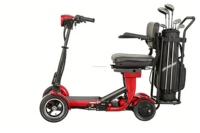 Voiturette de golf électrique à 4 roues pour personnes handicapées, pneus larges, pliable, pour personnes âgées, batterie au lithium, vitesse de 15 km/h, autonomie de 35 km