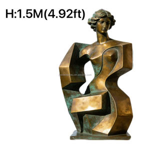 Escultura Moderna Abstracta de Figura Femenina en Bronce, Estilo Cubista, Estatua Artística para Decoración de Jardín y Hotel - Product Image 1