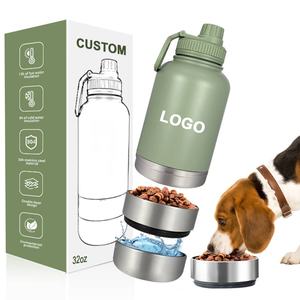 2025 3 en 1 32oz 64oz botella de agua portátil para perros cuencos para perros de acero inoxidable aislado alimentador de alimentos y bebidas para viajes al aire libre - Product Image 1