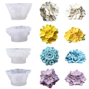 Moule en silicone pour bougie en forme de fleur, gâteau <span class=keywords><strong>mousse</strong></span>, résistant aux hautes températures, de qualité alimentaire, parfumé, blanc, écologique, pour la décoration DIY - Product Image 5