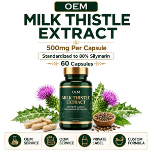 Extracto de Cardo Mariano OEM ODM, GMP Halal, 60 Cápsulas, 500 mg por Cápsula, Estandarizado al 80% de Silimarina - Product Image 2