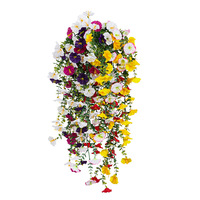 Fleurs artificielles de glycine en soie, réalistes, suspendues, pour la décoration intérieure et extérieure