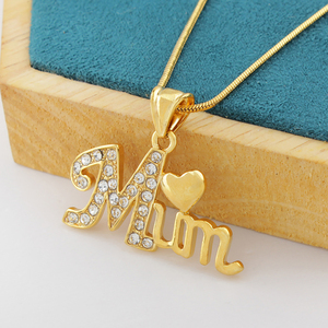 FS 매력 인기 엄마 펜던트 18K 골드 도금 빈티지 황동 개인화 된 유행 구리 보석 핫 세일 선물 - Product Image 2