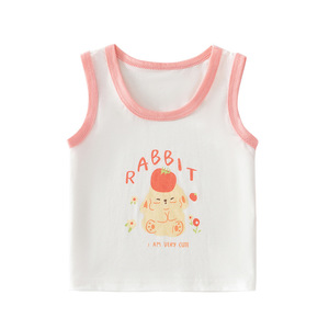 Chaleco sin mangas de verano para bebé, camiseta sin mangas de lyocell con estampado de conejo de dibujos animados para niñas - Product Image 5