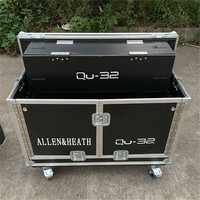 Contrôleur TV DJ personnalisé boîtier de route amplificateur mélangeur boîtier de vol avec niche et roues pour midas m32
